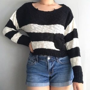 Y2K black and white striped sweater 3/$20